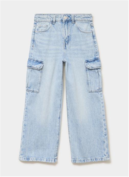 CREEKS Jeans droits Jean - CRE4_DWIDE_CARGO fille bleu
