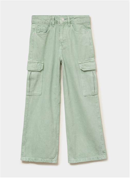 CREEKS Pantalons Pantalon - CRE4_PWIDE_CARGO fille vert