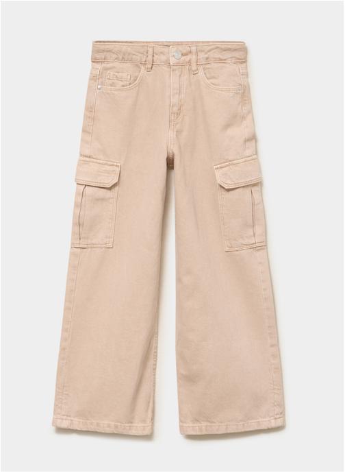 CREEKS Pantalons Pantalon - CRE4_PWIDE_CARGO fille beige
