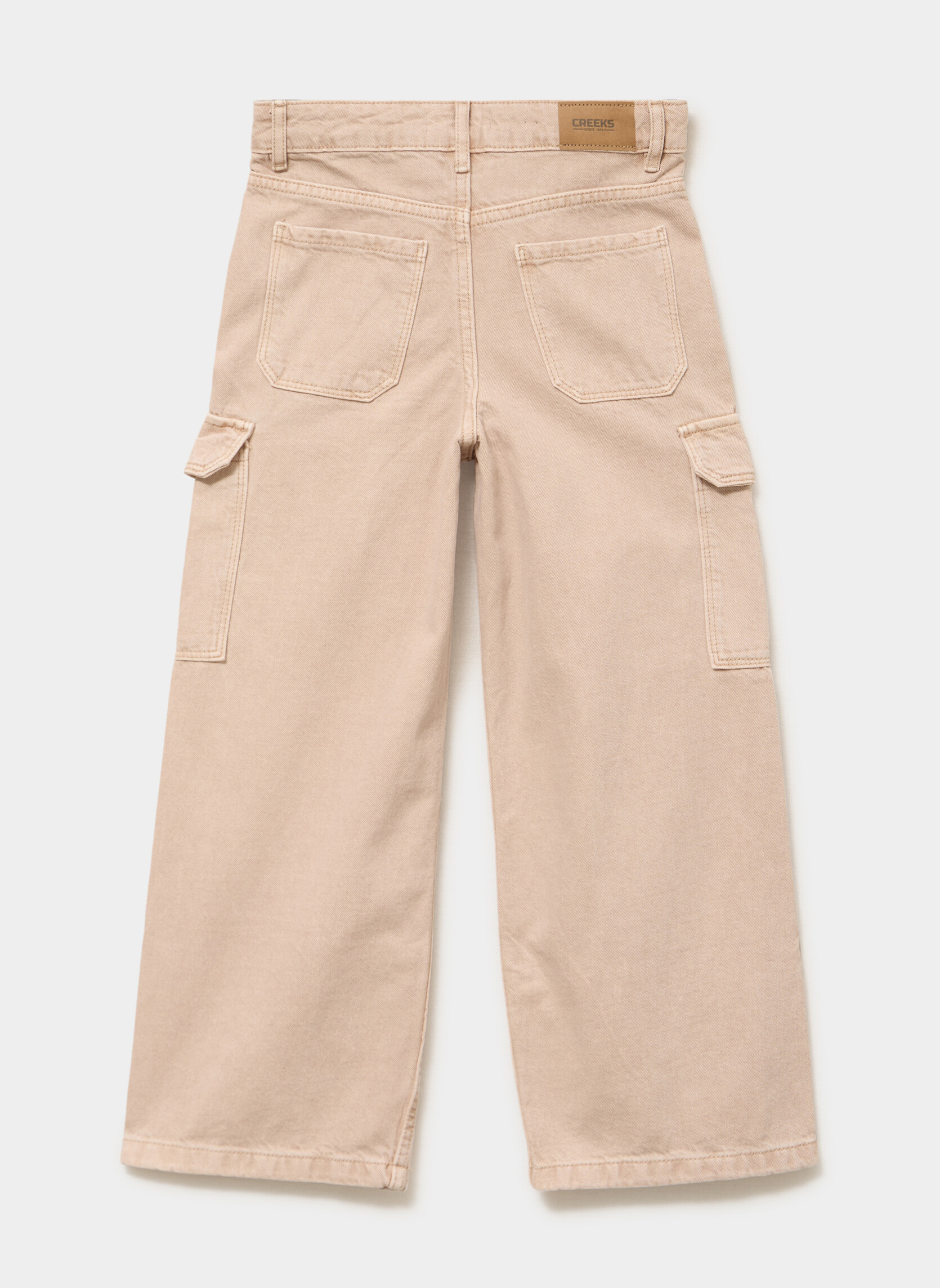 Pantalons CRE4_PWIDE_CARGO fille beige CREEKS Pantalons CRE4_PWIDE_CARGO fille beige Beige