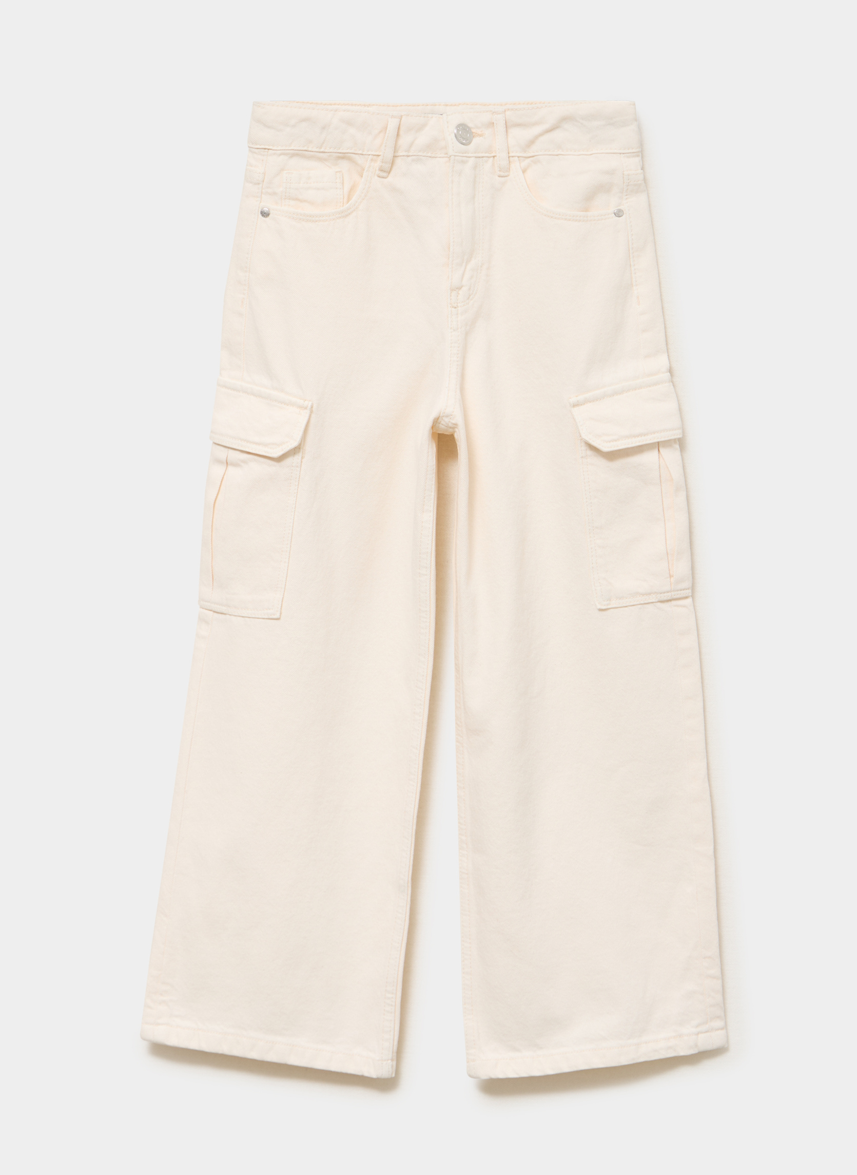 Pantalons CRE4_PWIDE_CARGO fille blanc CREEKS Pantalons CRE4_PWIDE_CARGO fille blanc Blanc