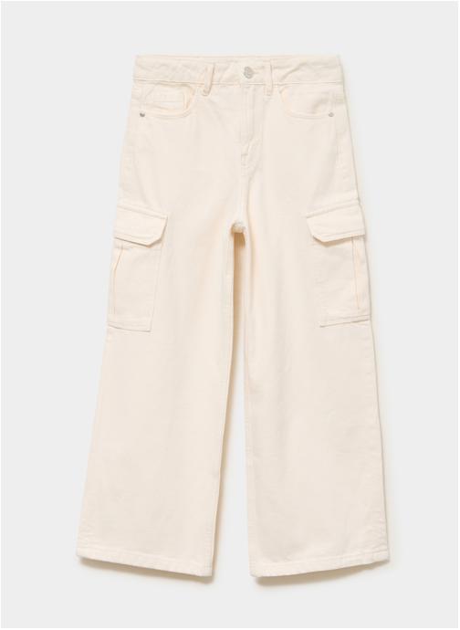CREEKS Pantalons Pantalon - CRE4_PWIDE_CARGO fille blanc