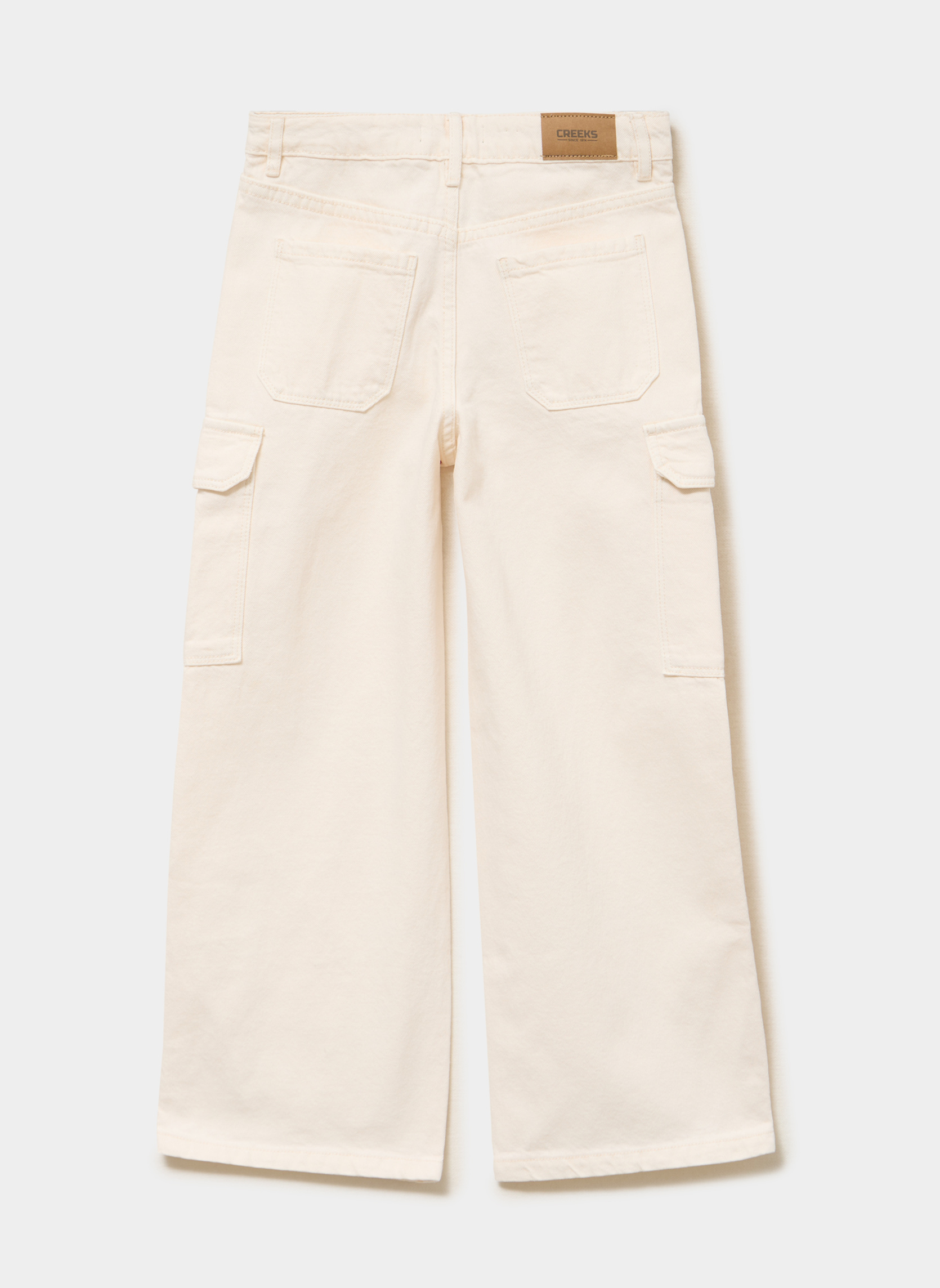 Pantalons CRE4_PWIDE_CARGO fille blanc CREEKS Pantalons CRE4_PWIDE_CARGO fille blanc Blanc