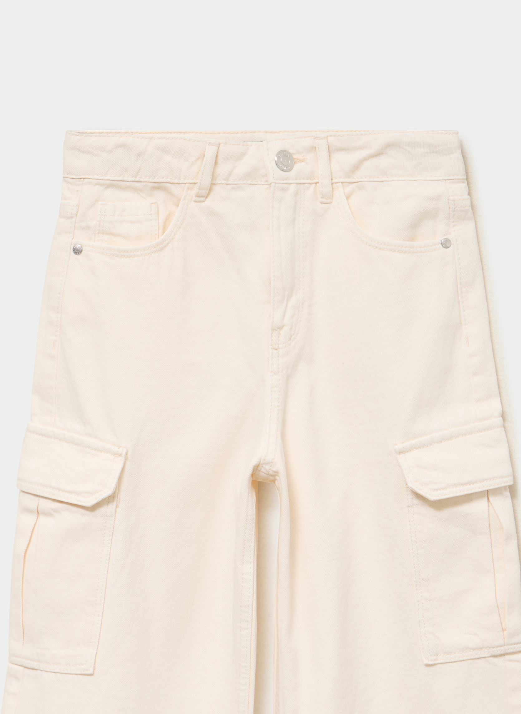 Pantalons CRE4_PWIDE_CARGO fille blanc CREEKS Pantalons CRE4_PWIDE_CARGO fille blanc Blanc