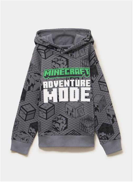 Minecraft Sweats à capuche FU_COLLEY_MINECRAFT garçon gris