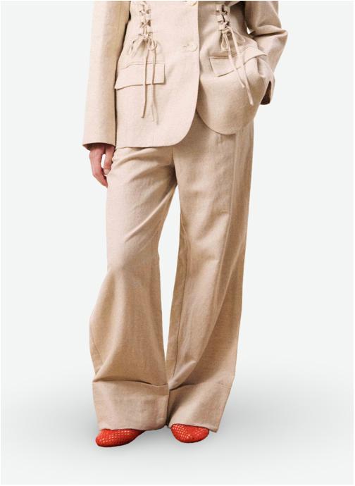 FRNCH Pantalons droit JUNCUS femme beige