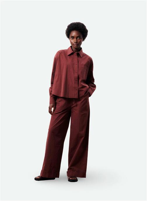 FRNCH Pantalons droit ULUNA femme bordeaux