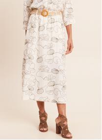 Jupes mi-longues JETOLY femme blanc Bréal Jupes mi-longues JETOLY femme blanc Blanc chiné