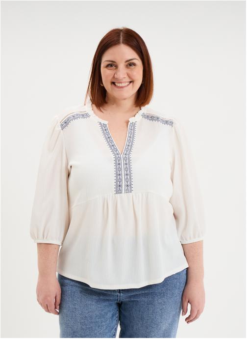 CREEKS Blouses T-shirt - CRE3_TFOLK_GT femme blanc