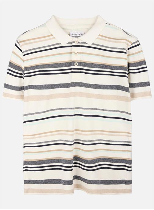 Teddy Smith Polos Polo coton à rayures droit - 11318186D homme blanc
