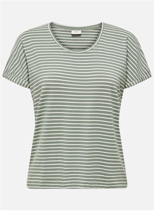 JDY Tee-shirts T-shirt à rayures droit - 15325267 femme vert