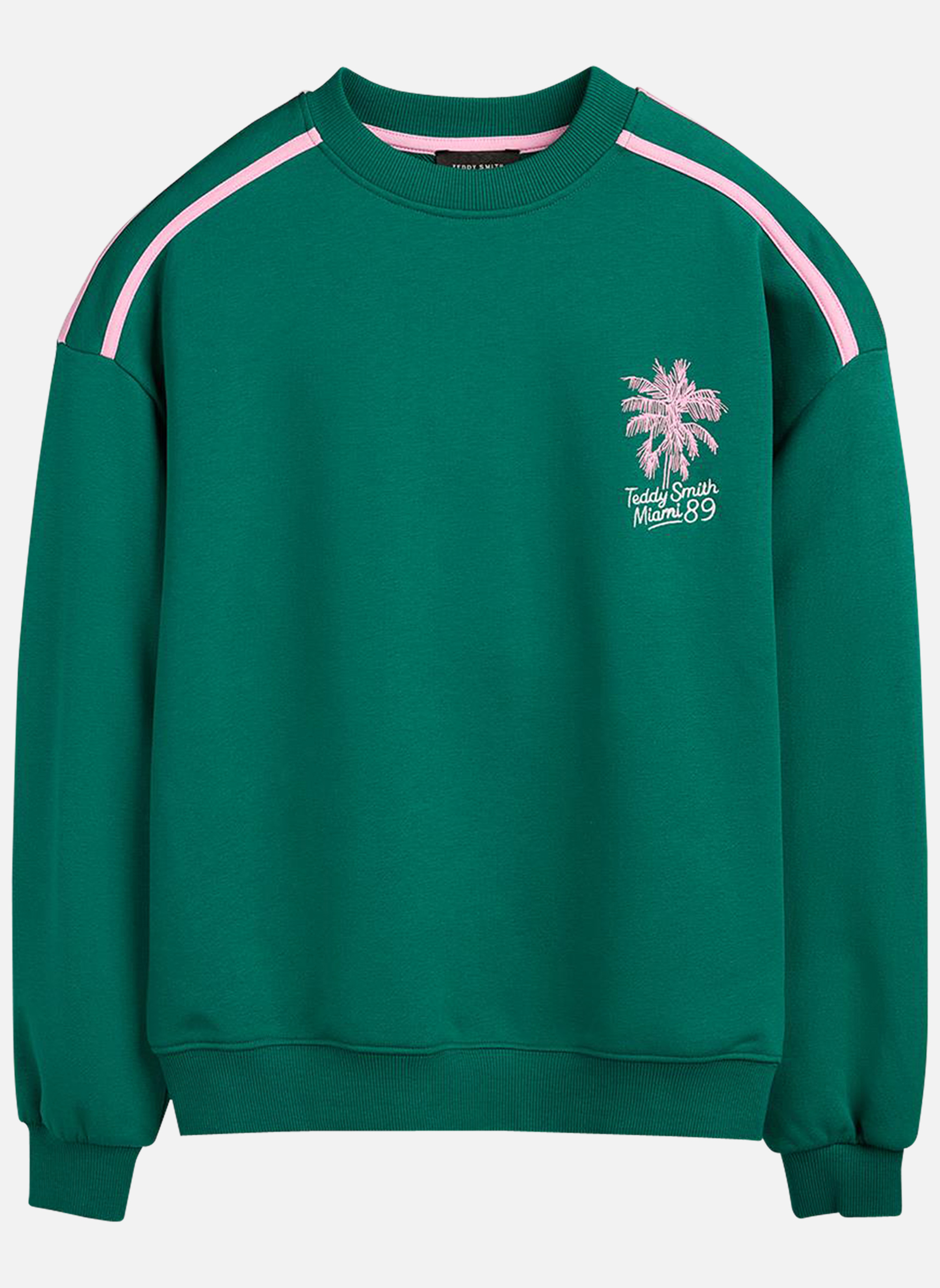 Sweats à capuche Sweat coton mélangé col rond ample - 50807806D fille vert Teddy Smith Sweats à capuche Sweat coton mélangé col rond ample - 50807806D fille vert Vert