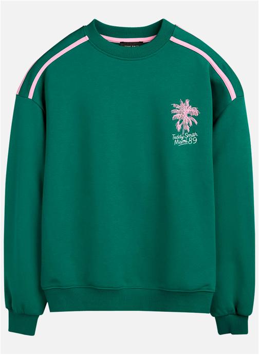 Teddy Smith Sweats à capuche Sweat coton mélangé col rond ample - 50807806D fille vert