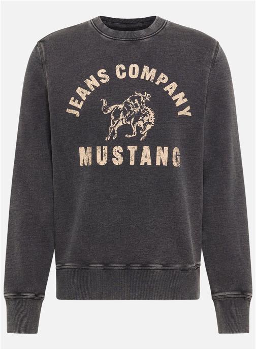 MUSTANG Sweats à capuche Sweat coton col rond droit - 1017553 homme noir