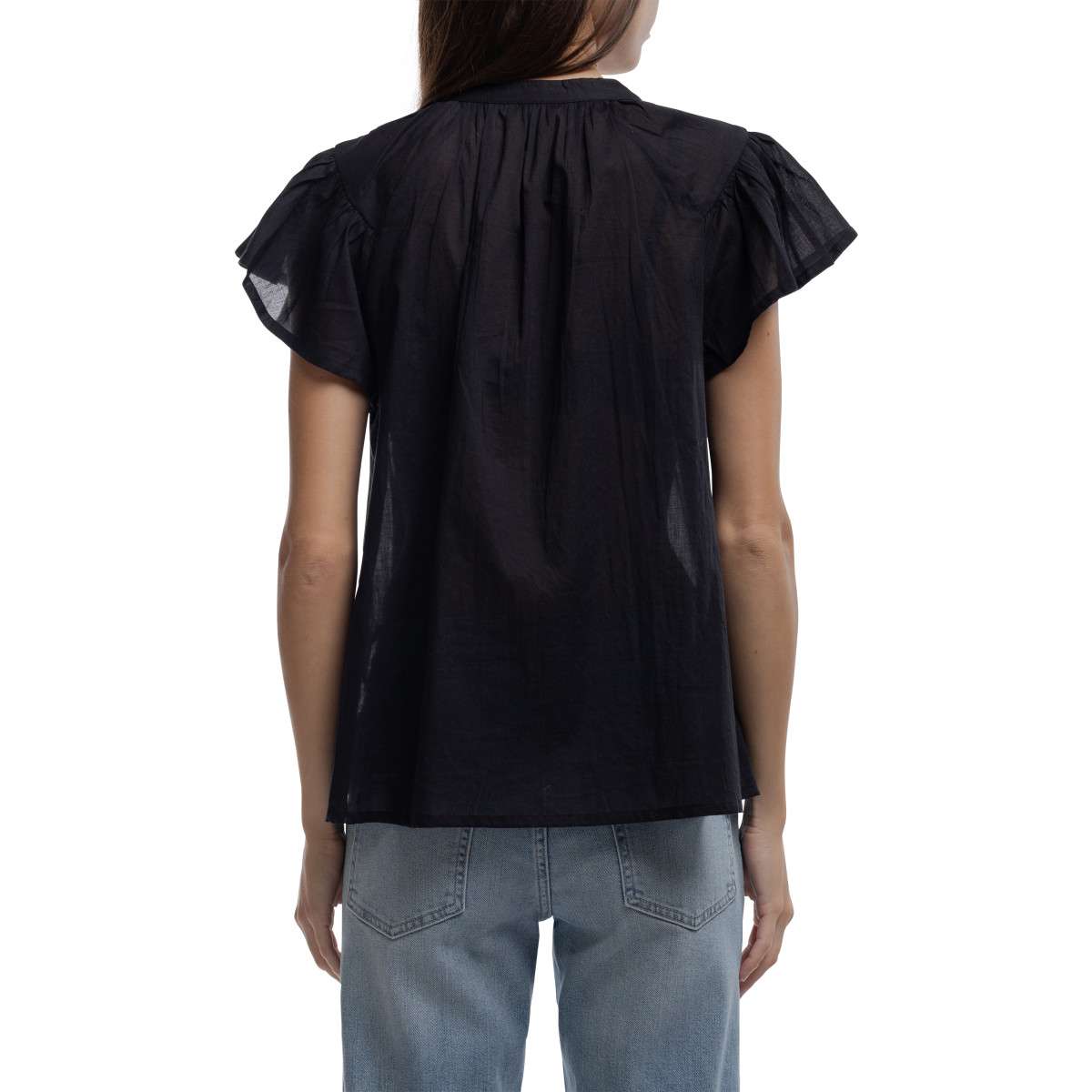 Blouses Top coton ample - 32318075D femme noir Teddy Smith Blouses Top coton ample - 32318075D femme noir Noir