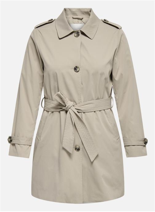 ONLY CARMAKOMA Trench-coats Trench coat droit - 15369115 femme beige