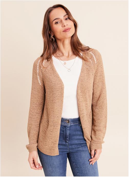 Bréal Gilets MIGIESCAPE femme beige