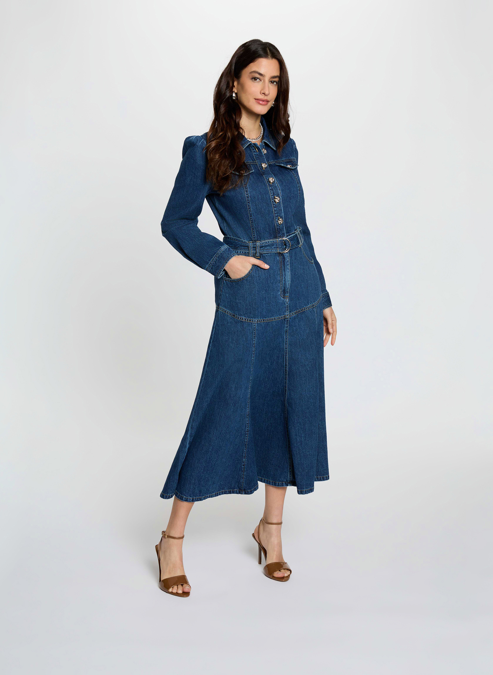 Robes 261-RBIMA femme bleu Morgan Robes 261-RBIMA femme bleu Bleu denim