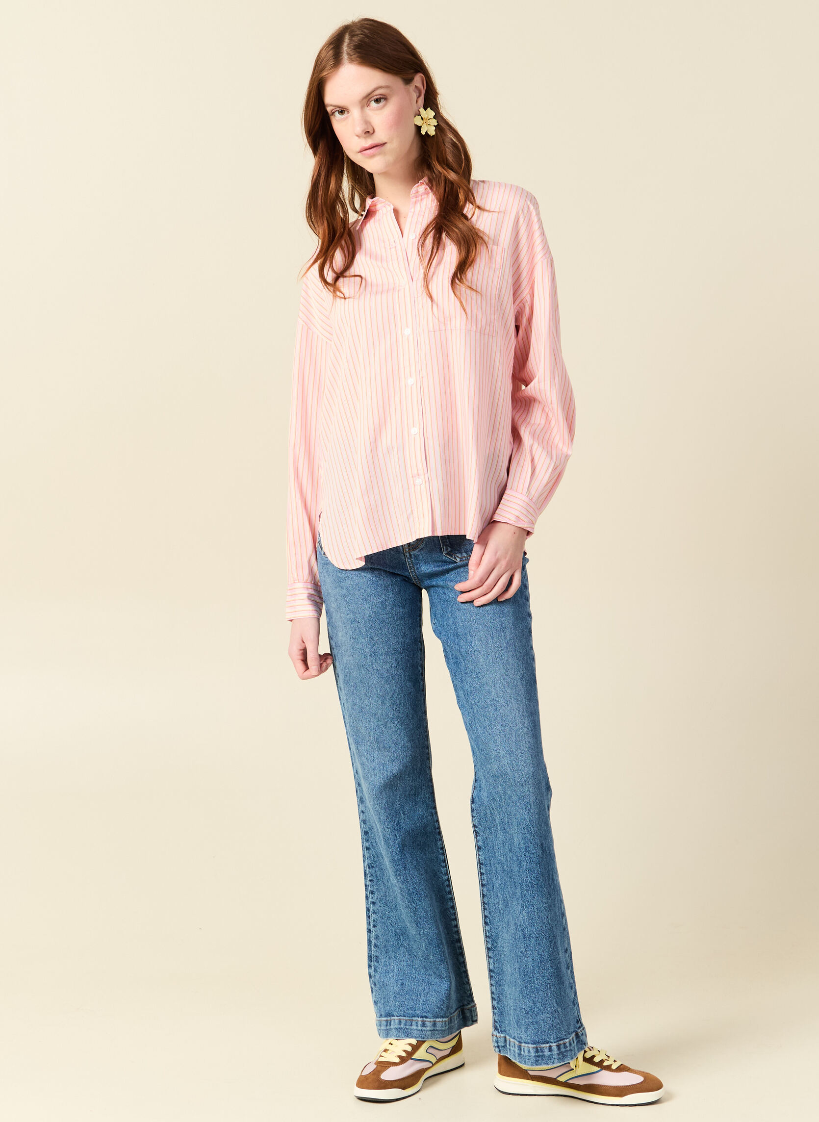 Chemises CHEMRAYPLIF femme rose Bonobo Chemises CHEMRAYPLIF femme rose Rose