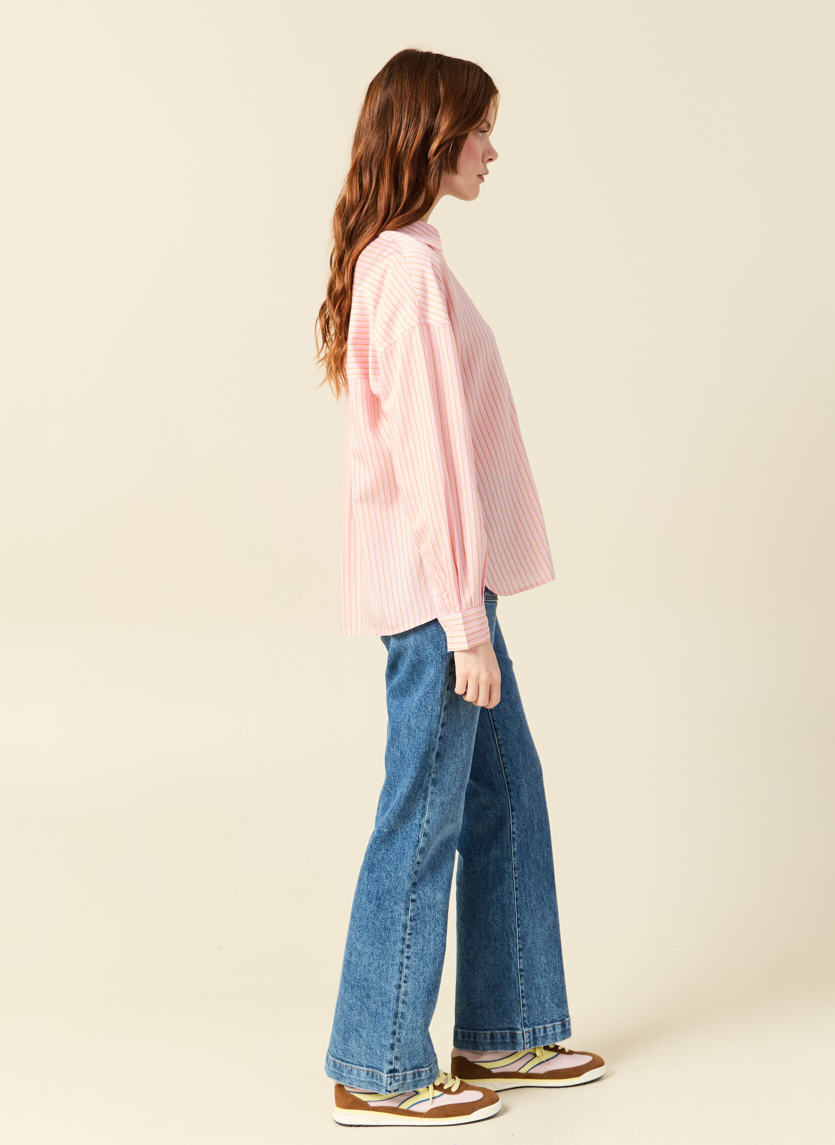 Chemises CHEMRAYPLIF femme rose Bonobo Chemises CHEMRAYPLIF femme rose Rose