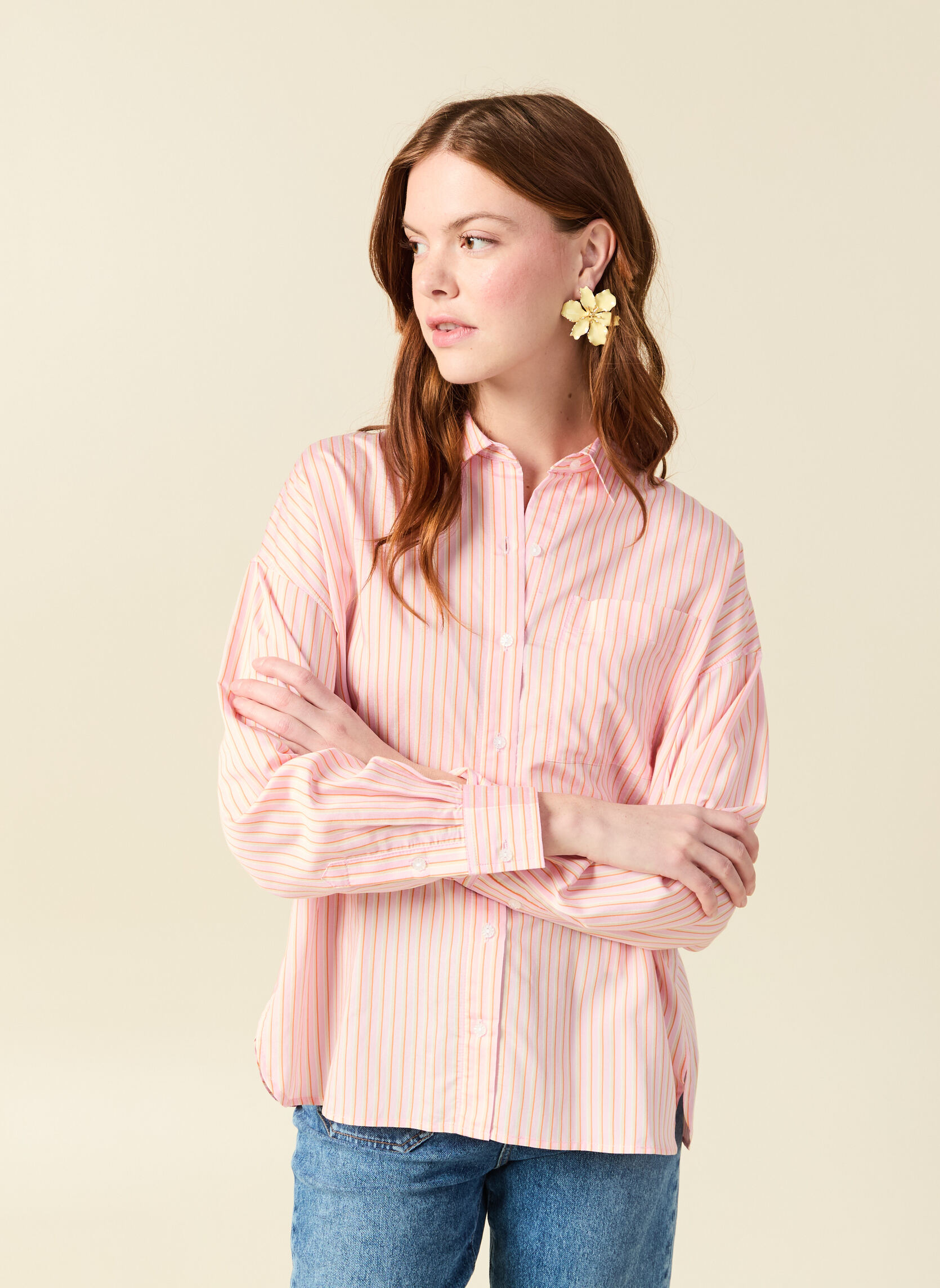 Chemises CHEMRAYPLIF femme rose Bonobo Chemises CHEMRAYPLIF femme rose Rose