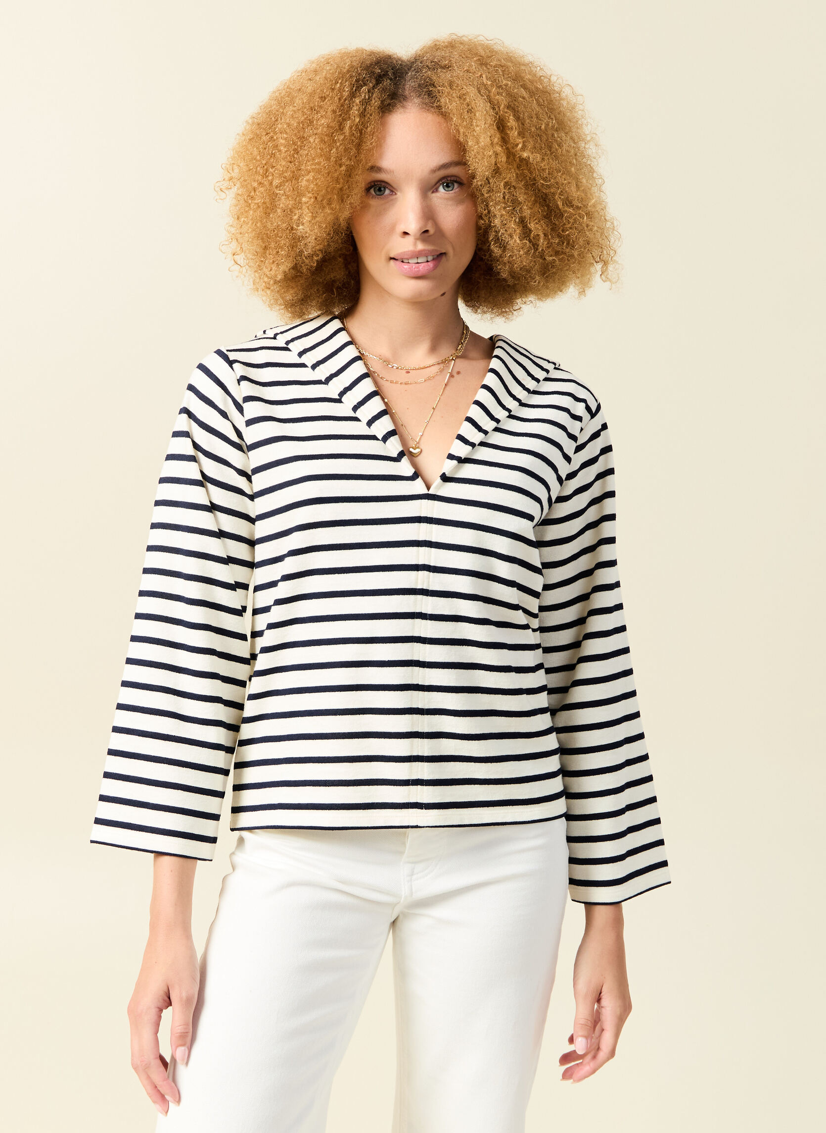 Tee-shirts RAYE2LONF femme blanc Bonobo Tee-shirts RAYE2LONF femme blanc Blanc & bleu