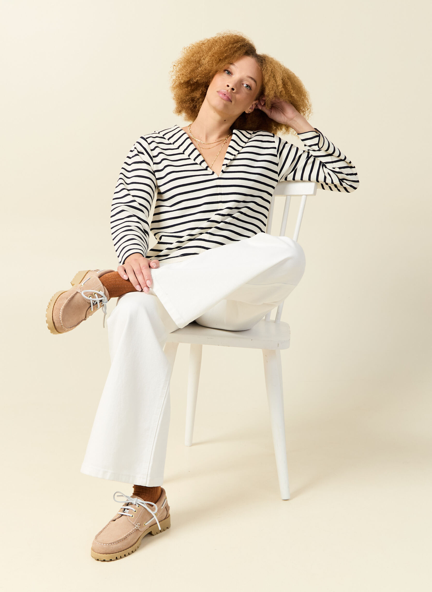 Tee-shirts RAYE2LONF femme blanc Bonobo Tee-shirts RAYE2LONF femme blanc Blanc & bleu