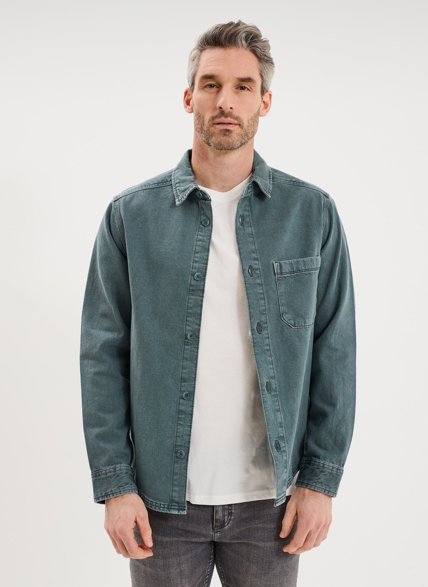 Chemise Homme Liberto Verte à Carreaux - Taille L - Coton - Occasion Très Bon État - Style Décontracté
