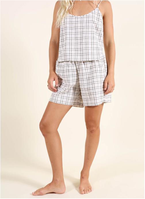 Oxbow Shorts CHECKS femme blanc