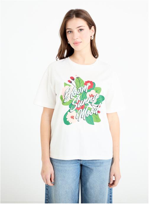 Cache Cache Tee-shirts KPRINTLAND femme blanc