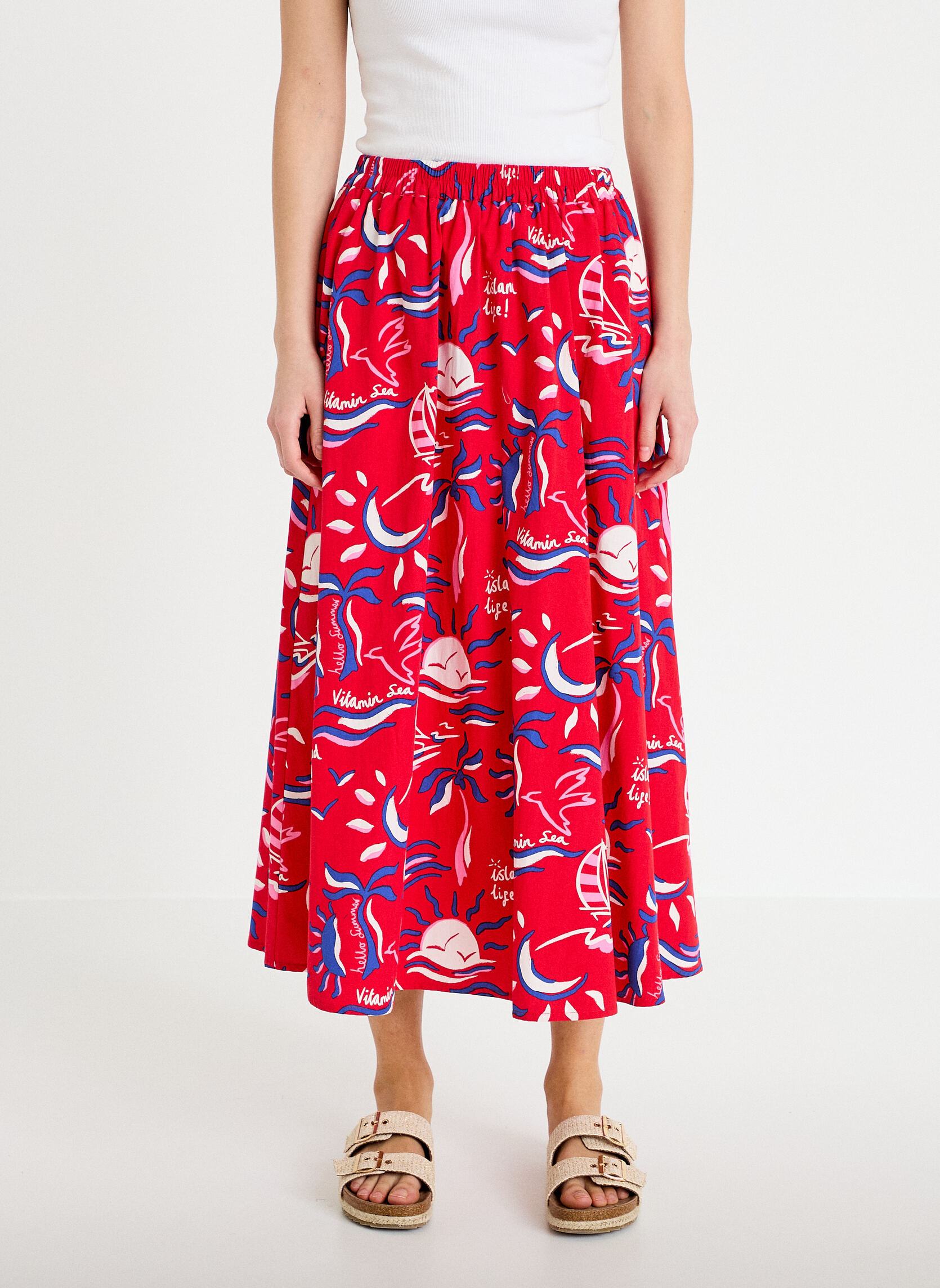 Jupes mi-longues JUPONBOAT femme rouge Cache Cache Jupes mi-longues JUPONBOAT femme rouge Rouge