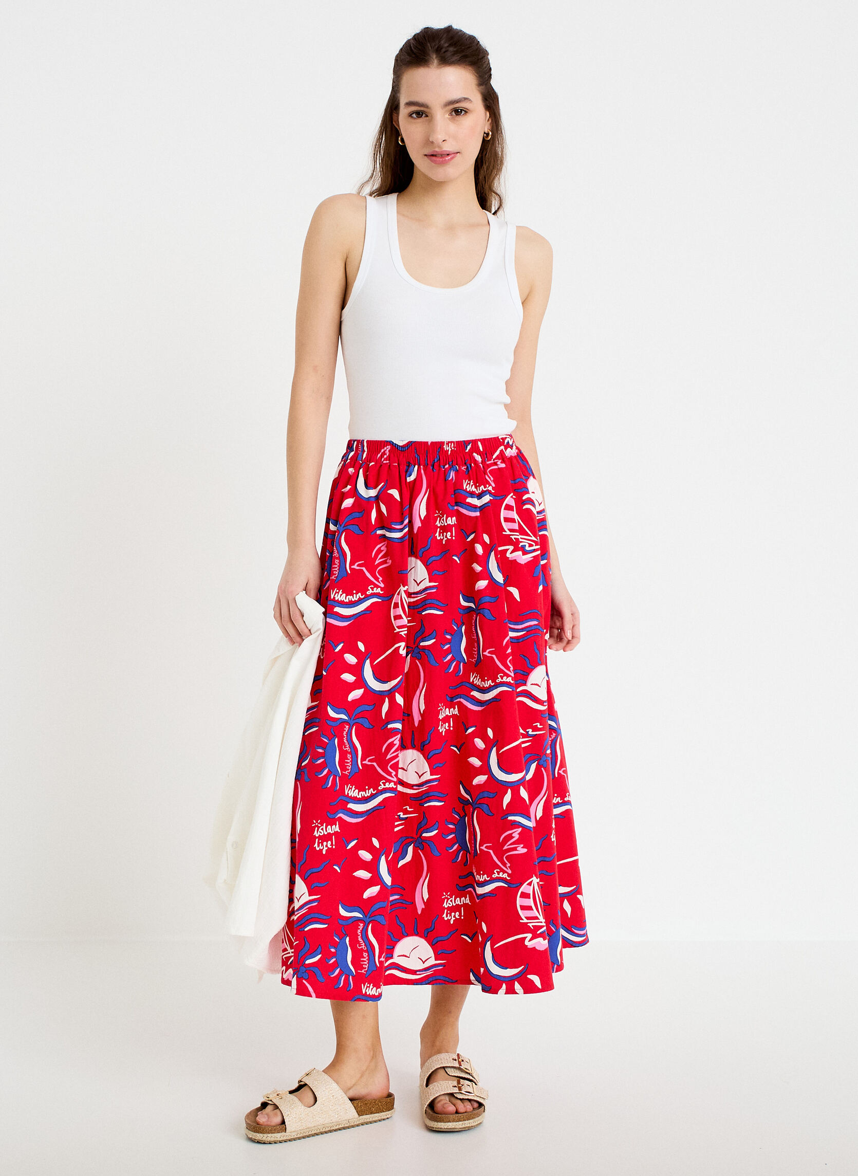 Jupes mi-longues JUPONBOAT femme rouge Cache Cache Jupes mi-longues JUPONBOAT femme rouge Rouge