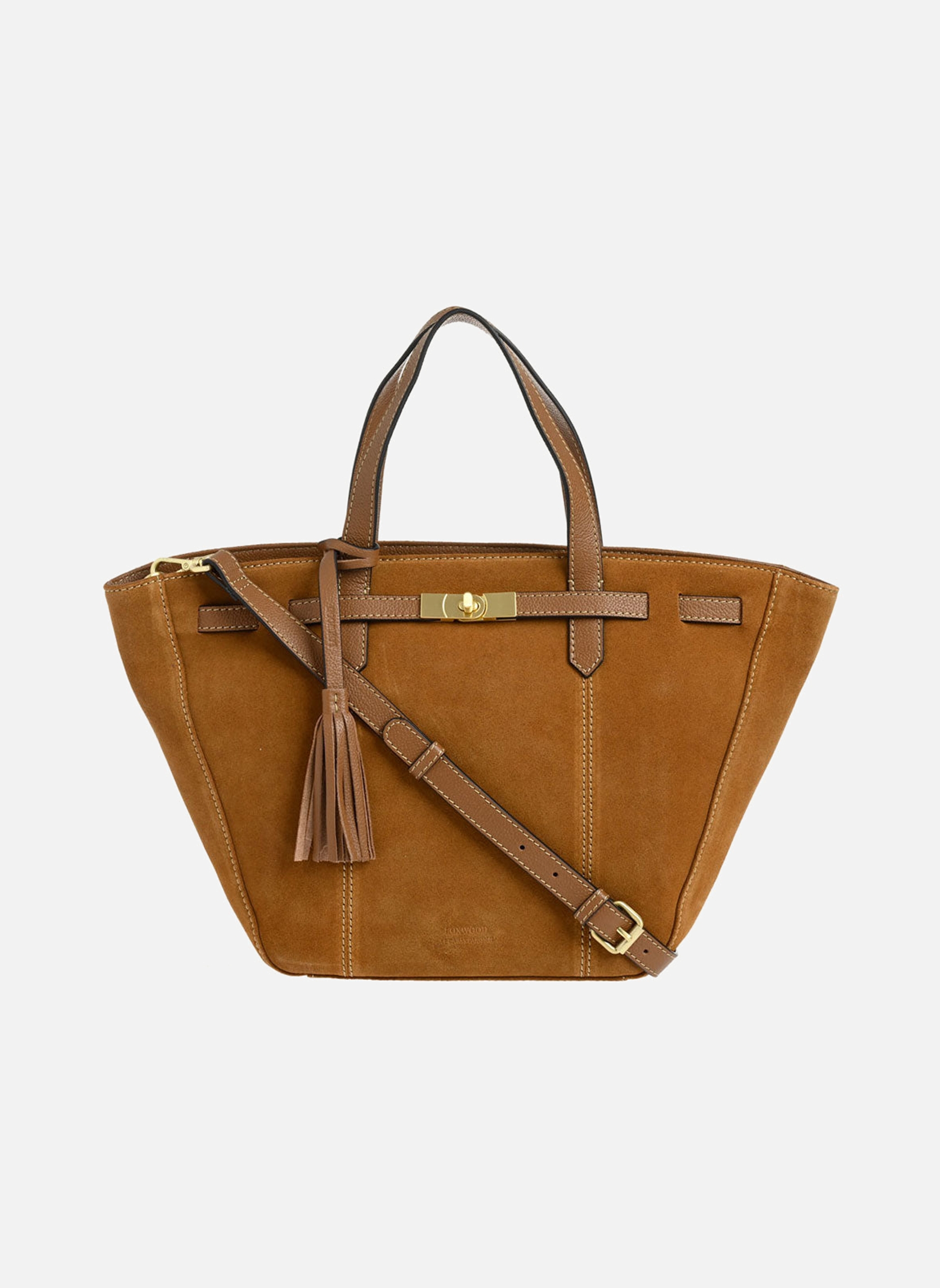 Sacs à main SUNDAY - Grand sac trapèze en cuir velours - COGNAC femme marron Loxwood Sacs à main SUNDAY - Grand sac trapèze en cuir velours - COGNAC femme marron Marron clair