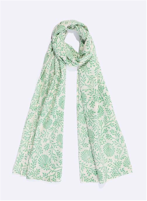 La Fiancée Foulards Paréo imprimé voile de coton bio SARONG femme vert