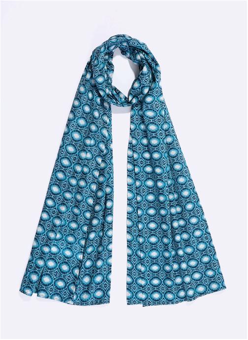 La Fiancée Foulards Paréo imprimé voile de coton bio SARONG femme bleu