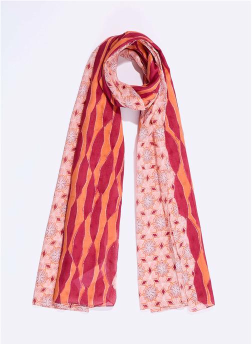 La Fiancée Foulards Etole voile de coton bio mix print NILONA femme rose