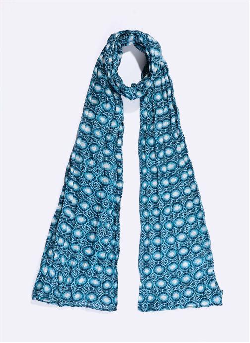 La Fiancée Foulards Foulard imprimé voile de coton bio LAVANDI femme bleu