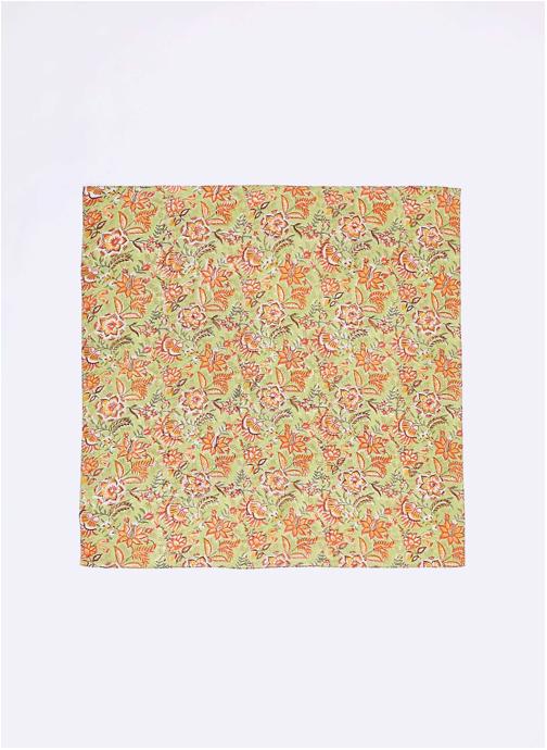 La Fiancée Foulards Carré coton imprimé YUSSA femme jaune