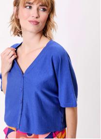 Gilets Gilet court en maille uni MELIO femme bleu La Fiancée Gilets Gilet court en maille uni MELIO femme bleu Bleu