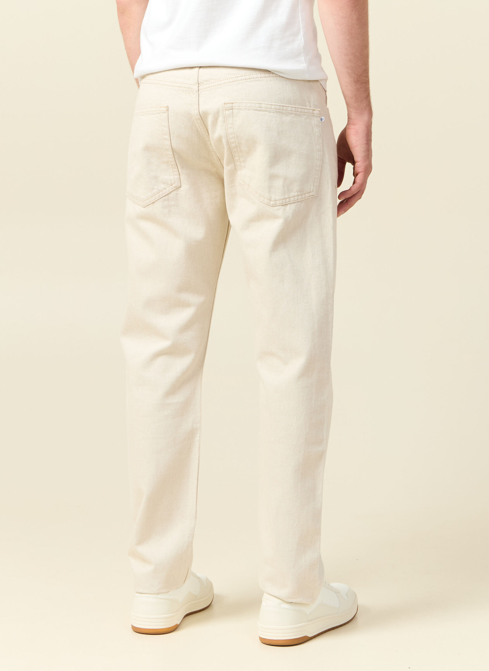 Jeans droit SOCHI-TOILE homme blanc Bonobo Jeans droit SOCHI-TOILE homme blanc Blanc