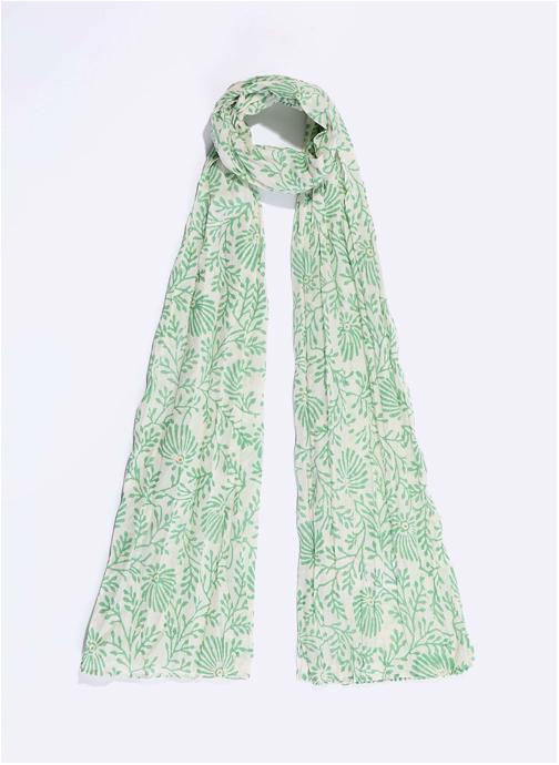 La Fiancée Foulards Foulard imprimé voile de coton bio LAVANDI femme vert