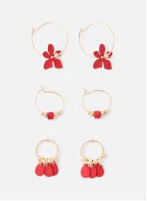 Boucles d'oreilles femme rouge