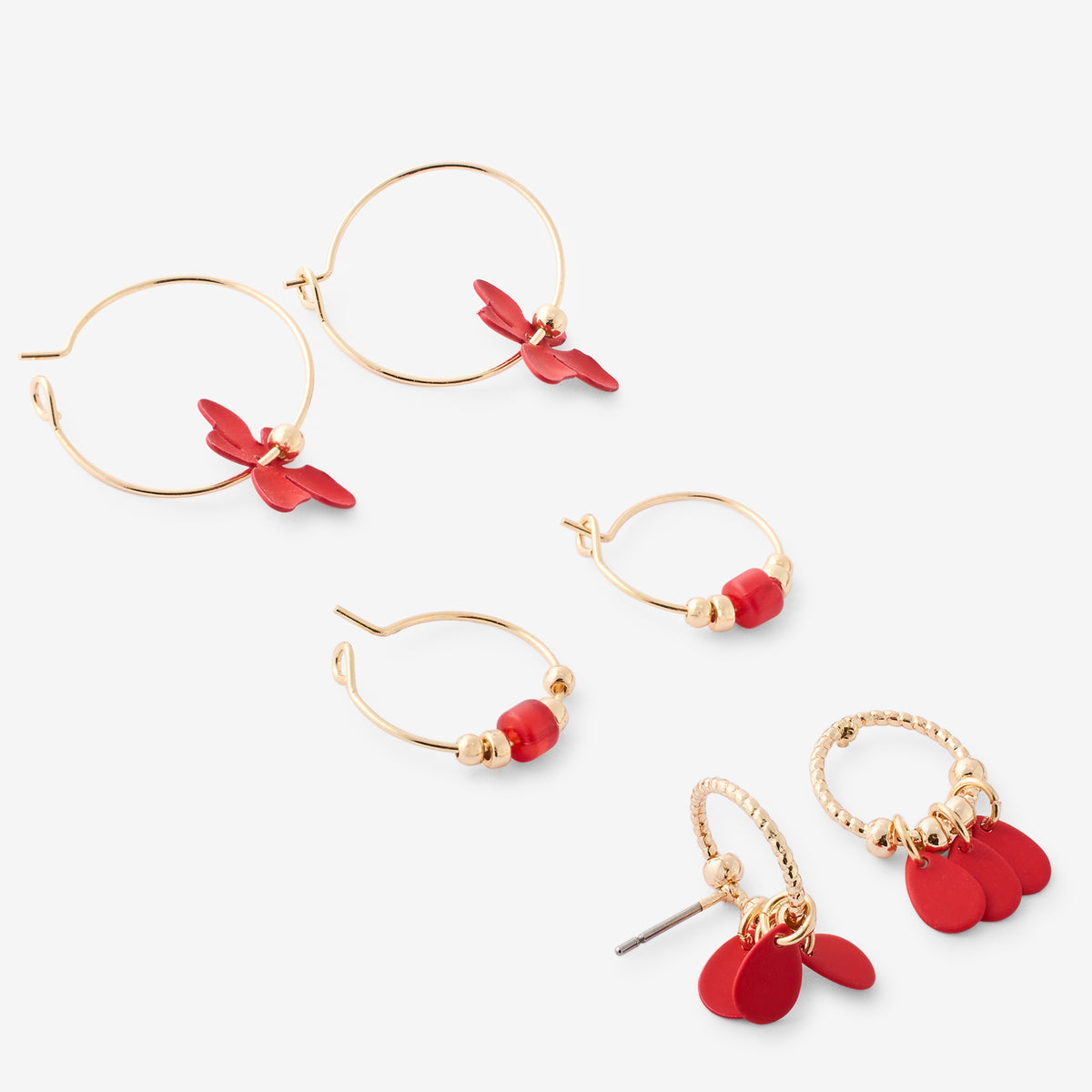 Boucles d'oreilles femme rouge Balaboosté Boucles d'oreilles femme rouge Rouge