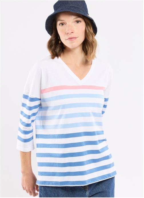 Armor Lux Tee-shirts Marinière 76074 blc/federalblue/placidblu/ femme bleu