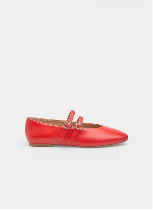 Bata Ballerines classiques Ballerine plate pour femme avec deux brides à boucle et bout carré - Rouge femme rouge