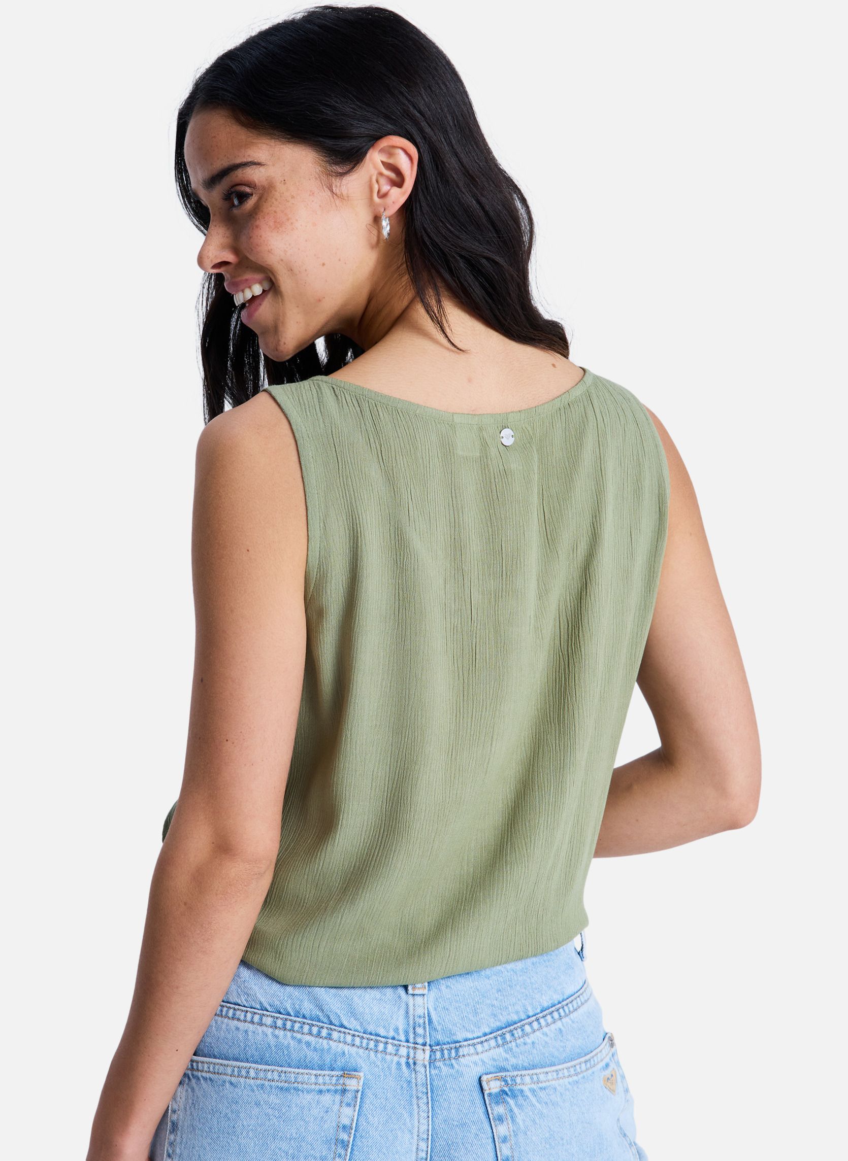 Blouses Blouse sans manches TROPICAL HILL. femme vert Roxy Blouses Blouse sans manches TROPICAL HILL. femme vert Vert