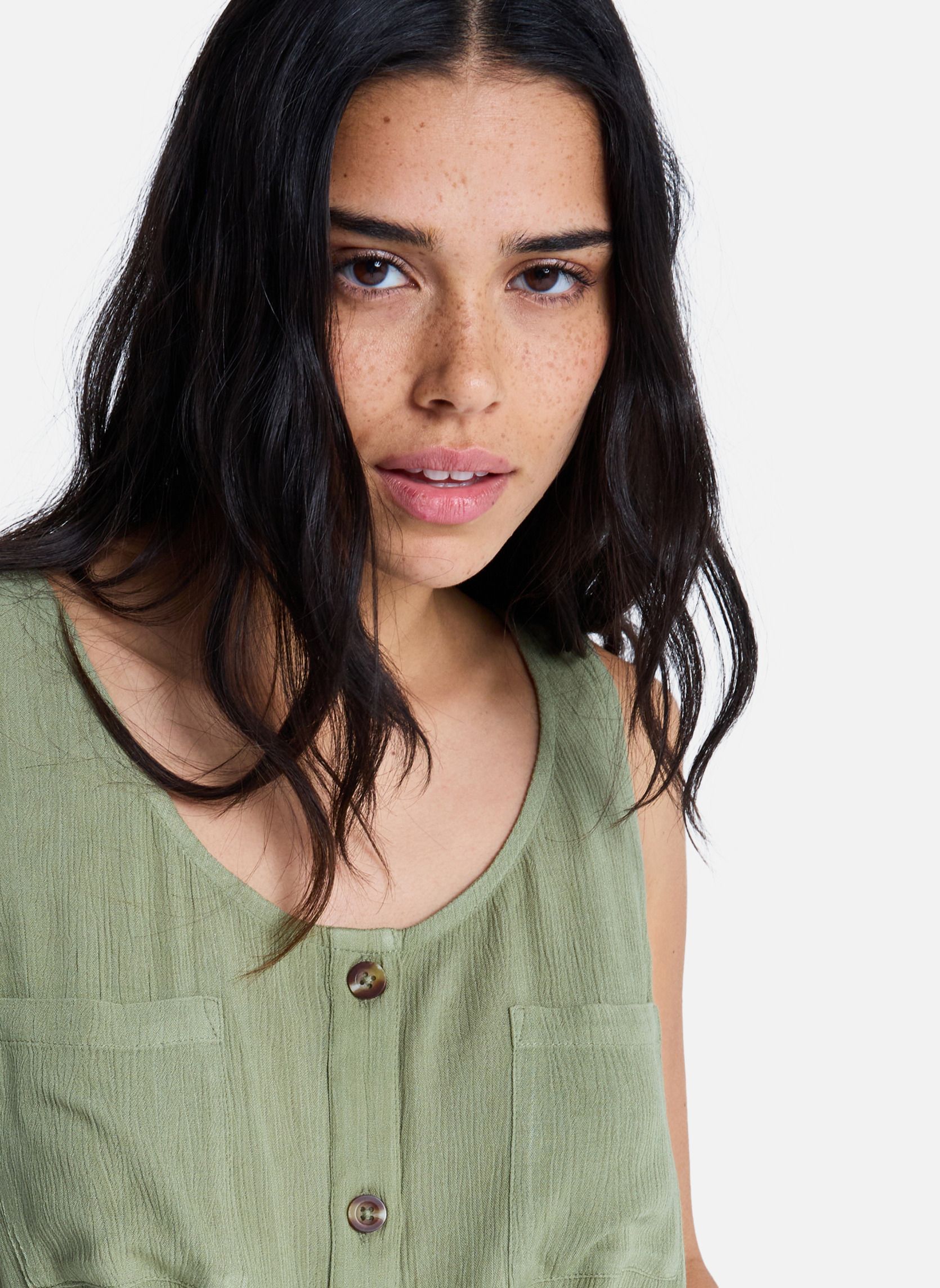 Blouses Blouse sans manches TROPICAL HILL. femme vert Roxy Blouses Blouse sans manches TROPICAL HILL. femme vert Vert