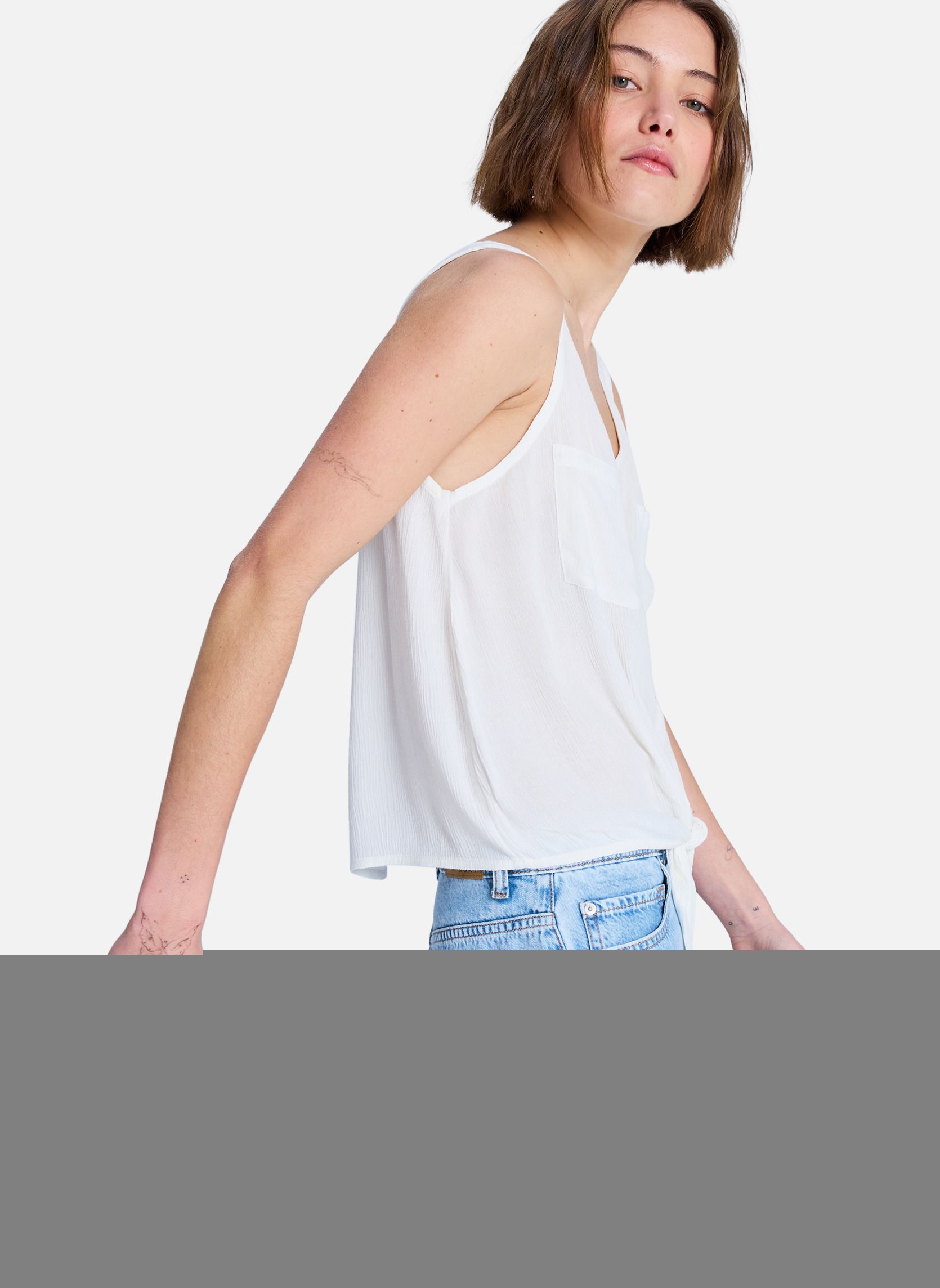 Blouses Blouse sans manches TROPICAL HILL. femme blanc Roxy Blouses Blouse sans manches TROPICAL HILL. femme blanc Blanc
