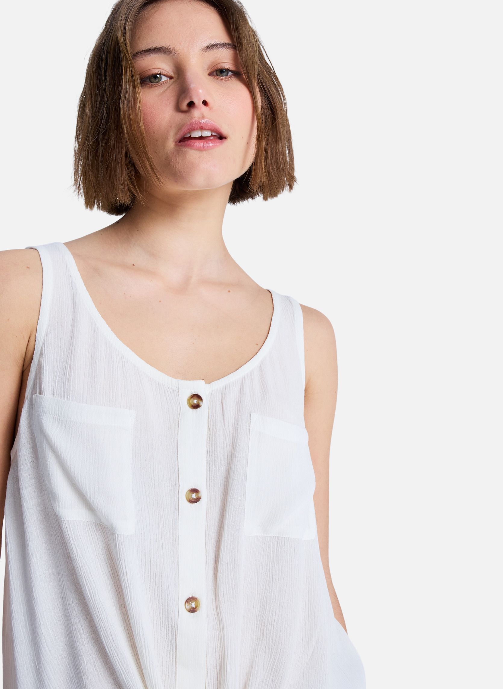 Blouses Blouse sans manches TROPICAL HILL. femme blanc Roxy Blouses Blouse sans manches TROPICAL HILL. femme blanc Blanc