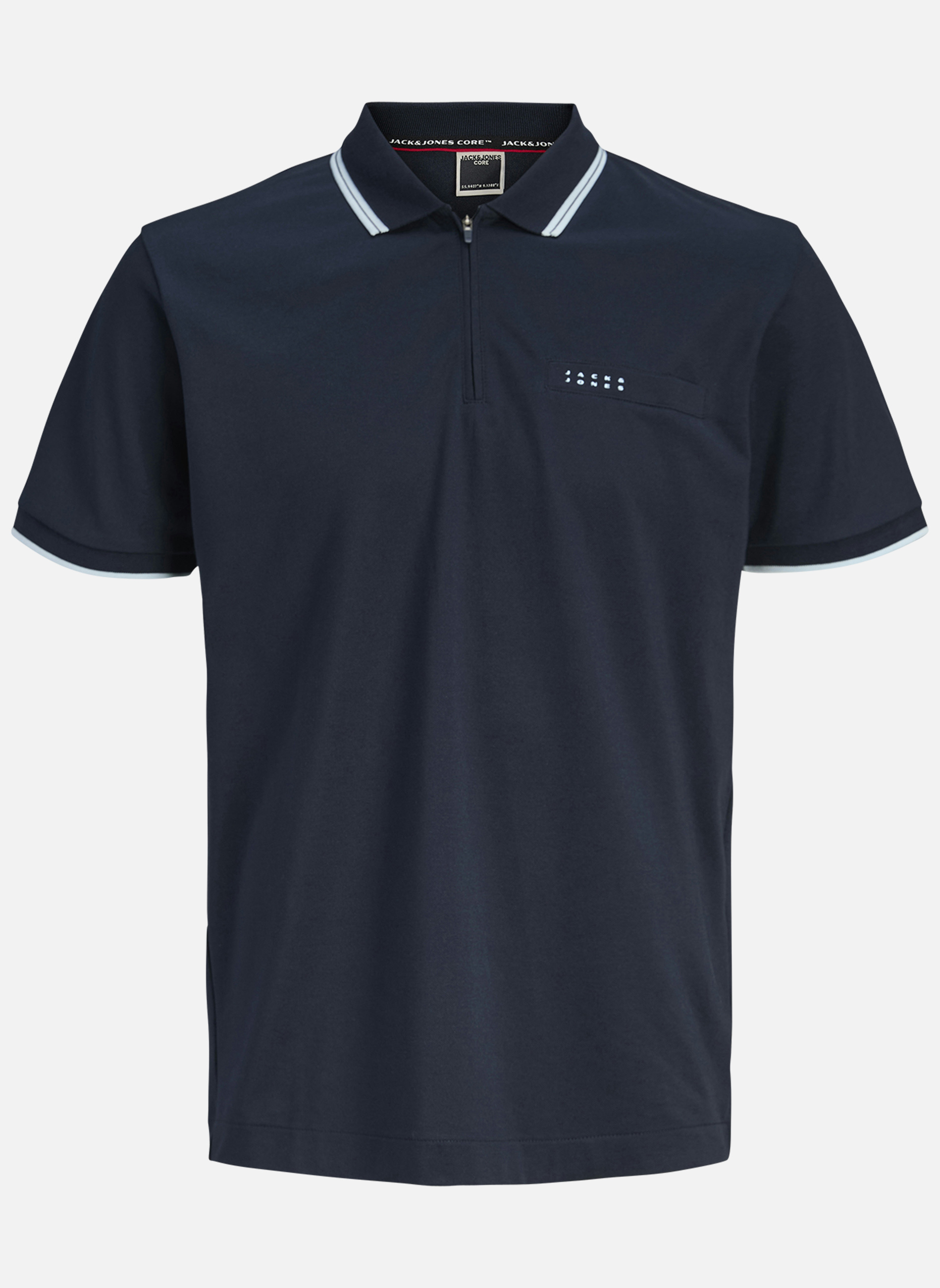 Polos Polo droit - 12297139 homme bleu Jack & Jones Plus Polos Polo droit - 12297139 homme bleu Bleu